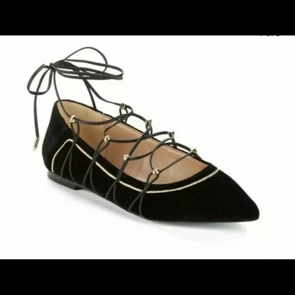 Sam Edelman Shoes - Sam Edelman black lace up flats black velvet